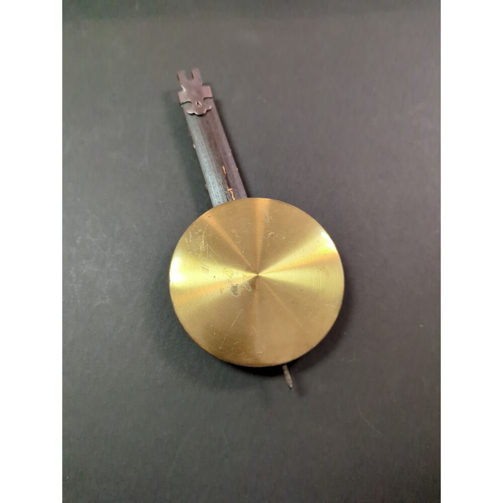 Vintage Brass Tone Clock Pendulum Replacement Part 8 Inch Wood Metal Rod